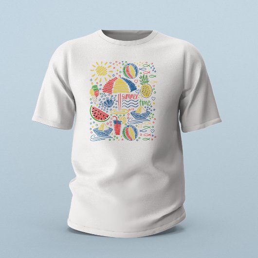 zomerstrand motief t-shirt