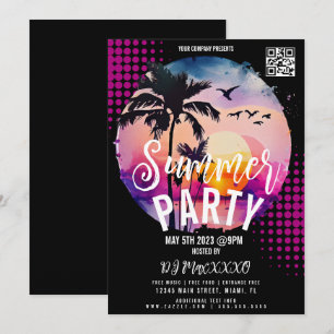 Zomerstrand Nacht Evenement Feest Bar Club Flyer Kaart