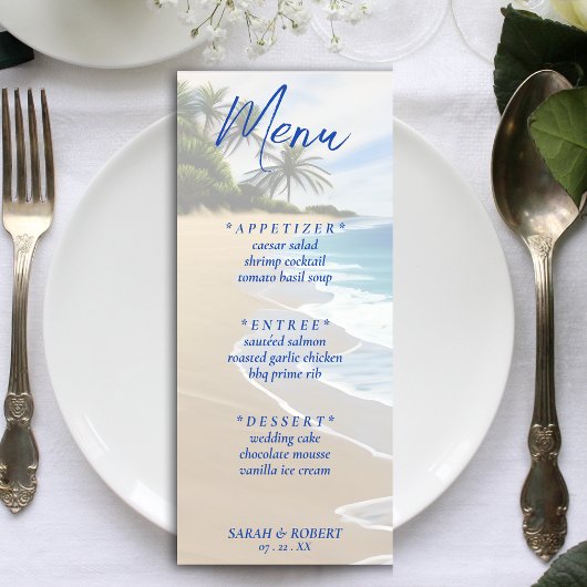 Zomerstrand Oceaan Resort Trouwreceptie Menu