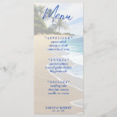 Zomerstrand Oceaan Resort Trouwreceptie Menu (Voorkant)