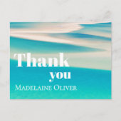 Zomerstrand Oceaan Scene Blauw Bedankt   Briefkaart (Voorkant)