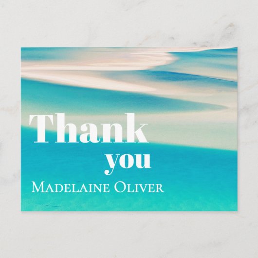 Zomerstrand Oceaan Zicht Blauw Dank Je   Briefkaart (Voorkant)
