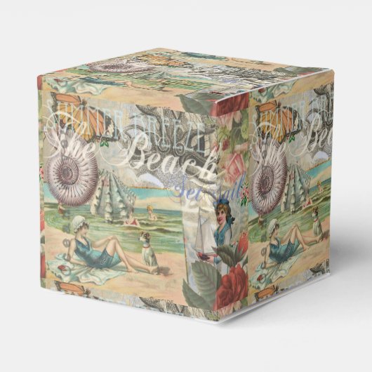 Zomerstrand octopus antiek zeilen bedankdoosjes (Achterkant)