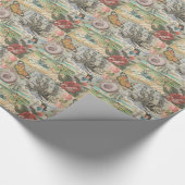 Zomerstrand octopus antiek zeilen cadeaupapier (Hoek)