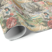 Zomerstrand octopus antiek zeilen cadeaupapier (Rol Hoek)