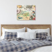 Zomerstrand  octopus antiek zeilen canvas afdruk (Insitu (Slaapkamer))