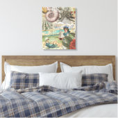 Zomerstrand  octopus antiek zeilen canvas afdruk (Insitu (Slaapkamer))