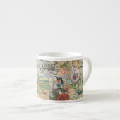 Zomerstrand  octopus antiek zeilen espresso kop (Voorkant rechts)