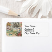 Zomerstrand  octopus antiek zeilen etiket (Insitu)