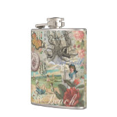 Zomerstrand  octopus antiek zeilen heupfles (Links)