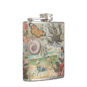 Zomerstrand  octopus antiek zeilen heupfles (Rechts)