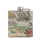 Zomerstrand  octopus antiek zeilen heupfles (Achterkant)