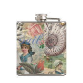 Zomerstrand  octopus antiek zeilen heupfles (Achterkant)