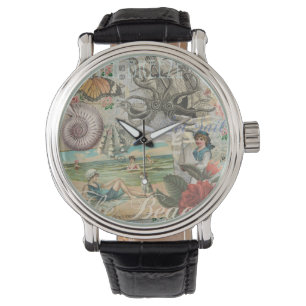 Zomerstrand octopus antiek zeilen horloge