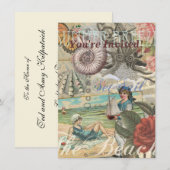 Zomerstrand  octopus antiek zeilen kaart (Voorkant / Achterkant)