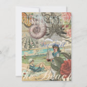 Zomerstrand  octopus antiek zeilen kaart (Voorkant)