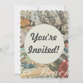 Zomerstrand  octopus antiek zeilen kaart (Voorkant)