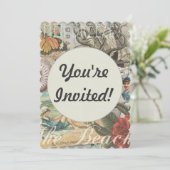 Zomerstrand  octopus antiek zeilen kaart (Staand voorkant)