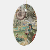 Zomerstrand octopus antiek zeilen keramisch ornament (Rechts)