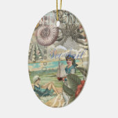 Zomerstrand octopus antiek zeilen keramisch ornament (Links)