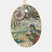 Zomerstrand octopus antiek zeilen keramisch ornament (Achterkant)