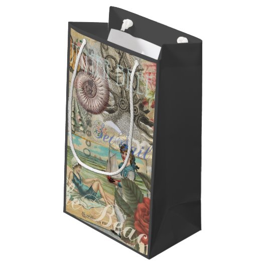 Zomerstrand  octopus antiek zeilen klein cadeauzakje (Achterkant Gekanteld)