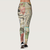 Zomerstrand  octopus antiek zeilen leggings (Achterkant)