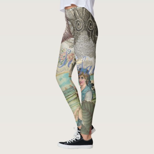 Zomerstrand  octopus antiek zeilen leggings (Links)