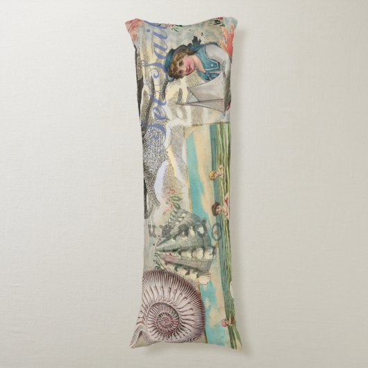 Zomerstrand  octopus antiek zeilen lichaamskussen (Voorkant Verticaal)