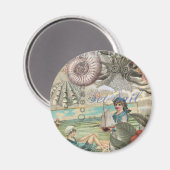 Zomerstrand  octopus antiek zeilen magneet (Voorkant / Achterkant)