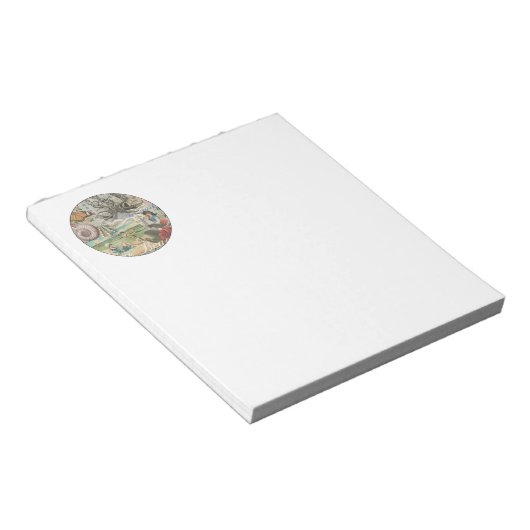 Zomerstrand  octopus antiek zeilen notitieblok (Schuin)