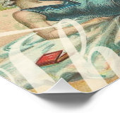 Zomerstrand  octopus antiek zeilen poster (Hoek)