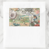 Zomerstrand octopus antiek zeilen rechthoekige sticker (Tas)