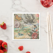 Zomerstrand octopus antiek zeilen servetten (Insitu)