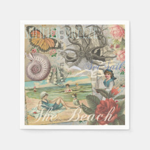 Zomerstrand  octopus antiek zeilen servetten