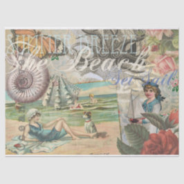 Zomerstrand  octopus antiek zeilen tissuepapier