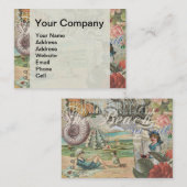 Zomerstrand octopus antiek zeilen visitekaartje (Voorkant / Achterkant)