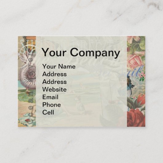 Zomerstrand octopus antiek zeilen visitekaartje (Voorkant)