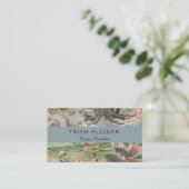 Zomerstrand octopus antiek zeilen visitekaartje (Staand voorkant)