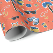 Zomerstrand: Ontspannend naadloos patroon. Cadeaupapier (Rol Hoek)