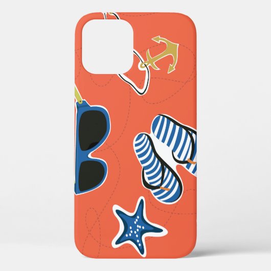 Zomerstrand: Ontspannend naadloos patroon. Case-Mate iPhone Case (Achterkant)