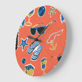 Zomerstrand: Ontspannend naadloos patroon. Grote Klok (Hoek)