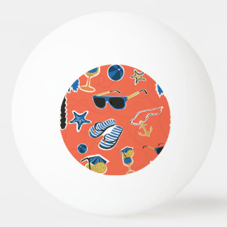 Zomerstrand: Ontspannend naadloos patroon. Pingpongbal