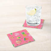 Zomerstrand Papier Coaster Kartonnen Onderzetters (Insitu)