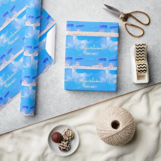Zomerstrand Pensioenfeestje Cadeaupapier (Crafts)