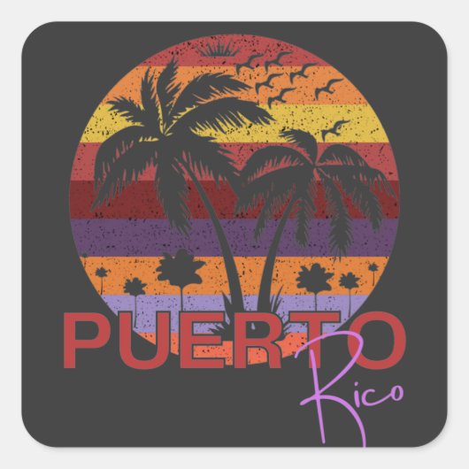  zomerstrand Puerto Rico Vierkante Sticker (Voorkant)