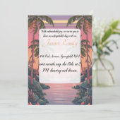 zomerstrand rustieke Waterverf thema bruiloft Kaart (Staand voorkant)