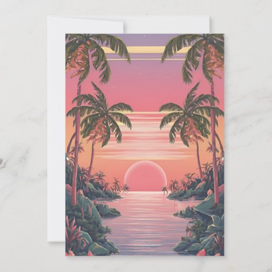 zomerstrand rustieke Waterverf thema bruiloft Kaart (Achterkant)