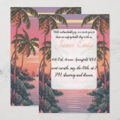 zomerstrand rustieke Waterverf thema bruiloft Kaart (Voorkant / Achterkant)