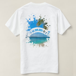 Zomerstrand Spatillustratie T-shirt